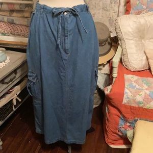 Kodiak denim skirt.